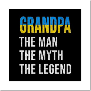 Grand Father Ukrainian Grandpa The Man The Myth The Legend - Gift for Ukrainian Dad With Roots From  Ukraine Posters and Art